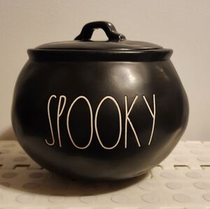 Rae Dunn Halloween Black 'Spooky' Cauldron